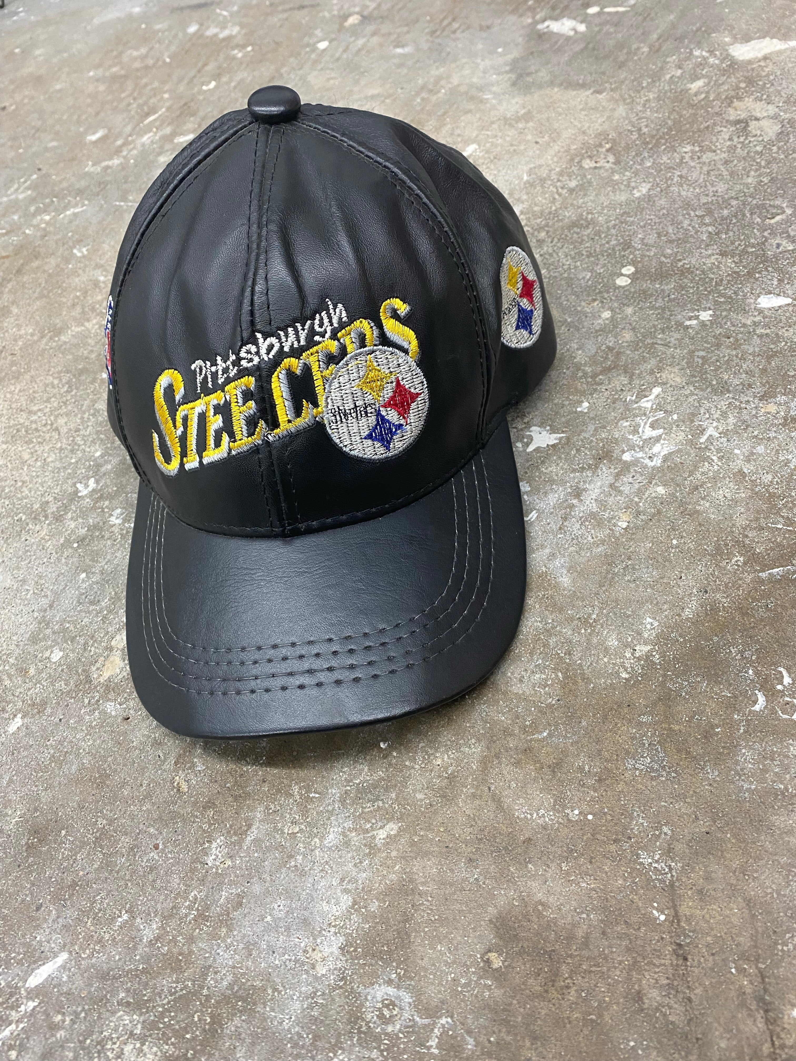 steelers leather hats